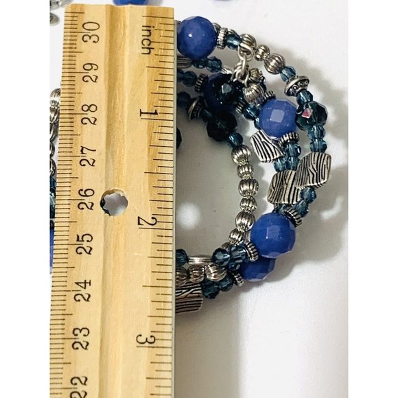 Antique PREMIER DESIGNS Blue Necklace Earrings and Bracelet Set - Picture 10 of 12